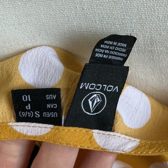 Volcom Womens Read The Room Spaghetti Strap Cami Top polka dot Small - Picture 7 of 11